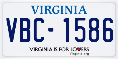 VA license plate VBC1586