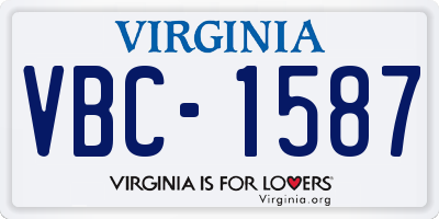 VA license plate VBC1587