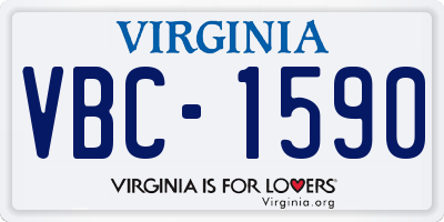 VA license plate VBC1590