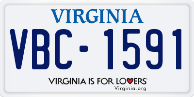 VA license plate VBC1591