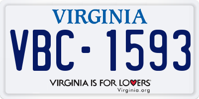 VA license plate VBC1593