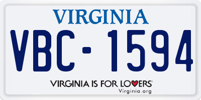 VA license plate VBC1594