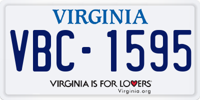 VA license plate VBC1595