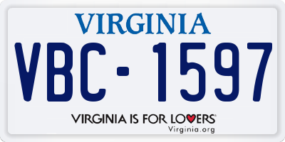 VA license plate VBC1597