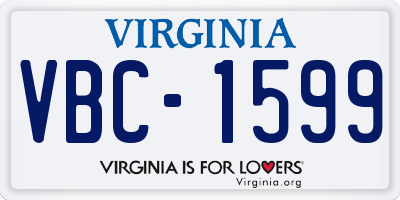 VA license plate VBC1599