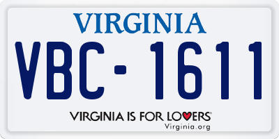 VA license plate VBC1611
