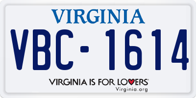 VA license plate VBC1614