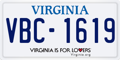 VA license plate VBC1619