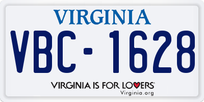 VA license plate VBC1628