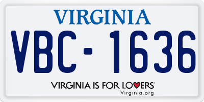 VA license plate VBC1636