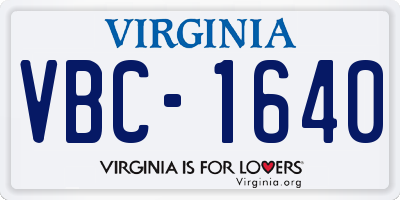 VA license plate VBC1640