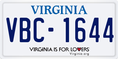 VA license plate VBC1644
