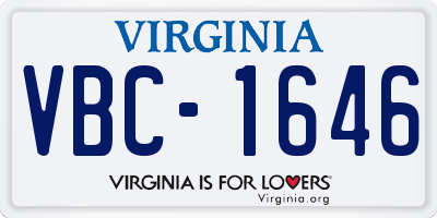 VA license plate VBC1646