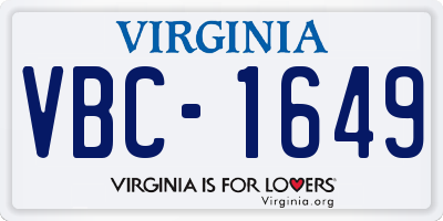 VA license plate VBC1649