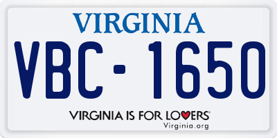 VA license plate VBC1650