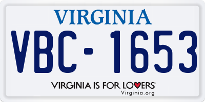 VA license plate VBC1653