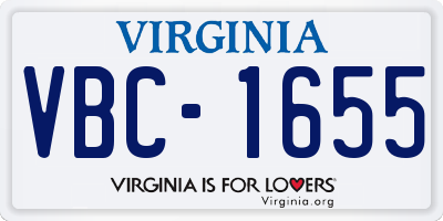 VA license plate VBC1655