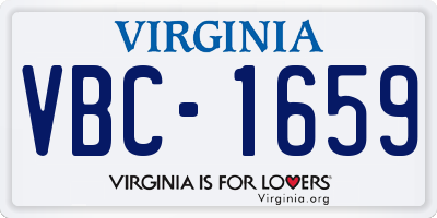 VA license plate VBC1659