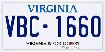 VA license plate VBC1660