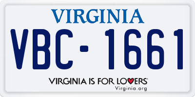 VA license plate VBC1661