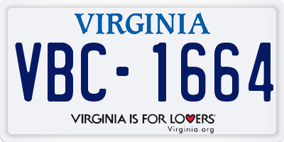 VA license plate VBC1664