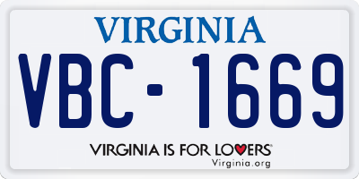 VA license plate VBC1669