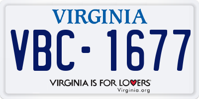 VA license plate VBC1677
