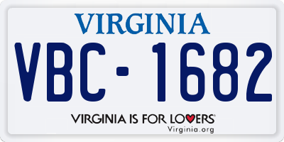 VA license plate VBC1682