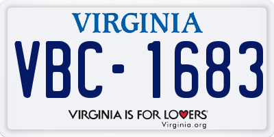 VA license plate VBC1683