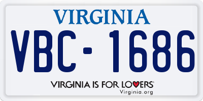 VA license plate VBC1686