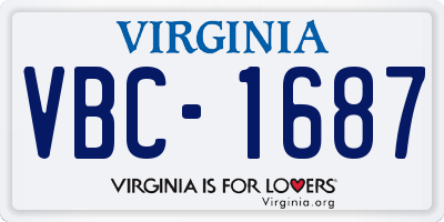VA license plate VBC1687