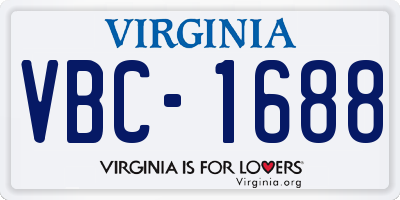 VA license plate VBC1688