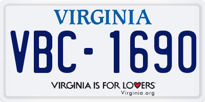 VA license plate VBC1690