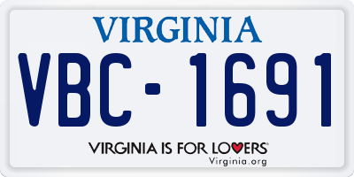 VA license plate VBC1691