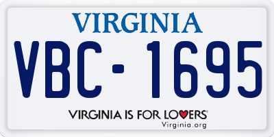 VA license plate VBC1695