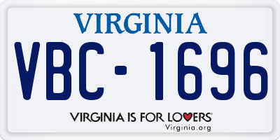 VA license plate VBC1696