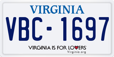 VA license plate VBC1697
