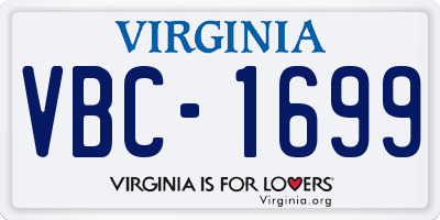 VA license plate VBC1699