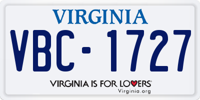 VA license plate VBC1727