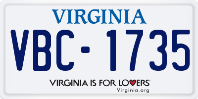 VA license plate VBC1735