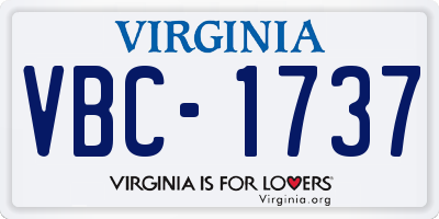 VA license plate VBC1737