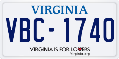 VA license plate VBC1740