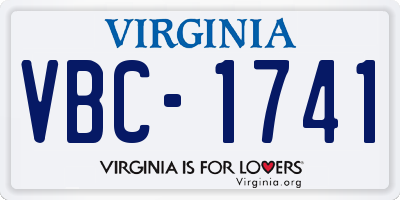 VA license plate VBC1741