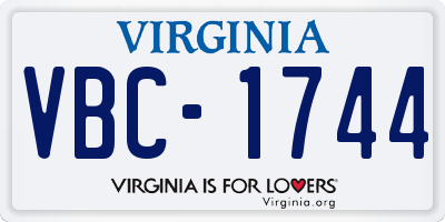 VA license plate VBC1744