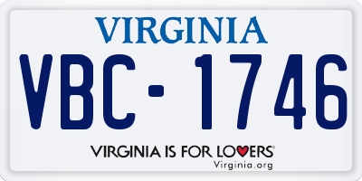 VA license plate VBC1746