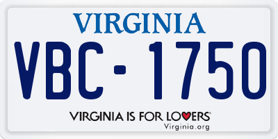 VA license plate VBC1750