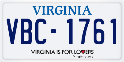VA license plate VBC1761
