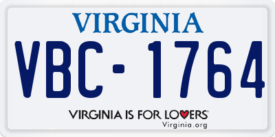 VA license plate VBC1764