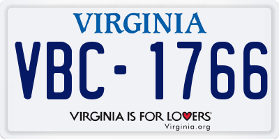 VA license plate VBC1766