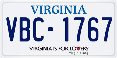 VA license plate VBC1767